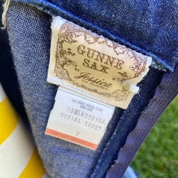 Vintage Gunne Sax ruffle prairie denim dress - Picture 13 of 16